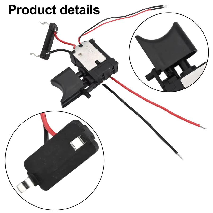 DAZZLEEX Auslöseschalter mit Licht für 16,8 V/18 V Lithium-Batterie Akku-Bohrschrauber, Schwarz - Bild 4