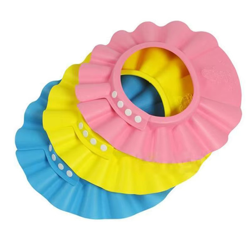Wasserdichte Baby Duschkappe mit verstellbarem Gehörschutz in Gelb für Kinder und Kleinkinder - Bild 2
