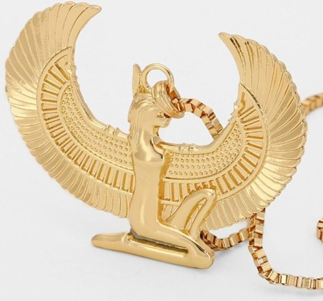 YIRAN Halskette mit Adler und Kreuz Anhänger, Gold, Kupfer, Unisex - Bild 1