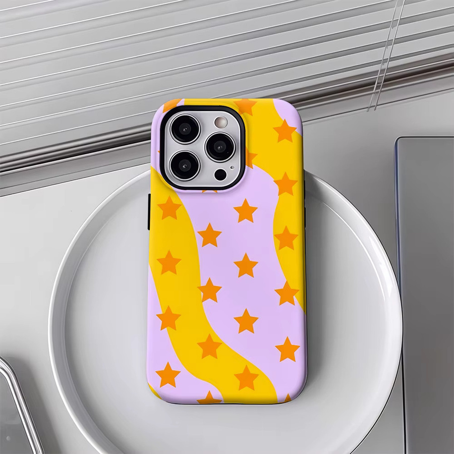 Star Swirls Handyhülle für iPhone 17 16 15 14 13 12 Pro Max Plus mit doppelschichtiger Rückseite in Multicolour - Bild 3