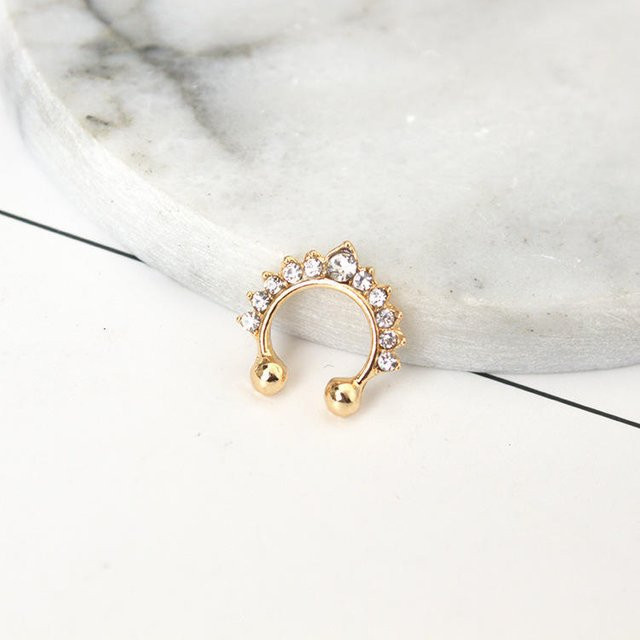 YULIN Nasenclip, Kristall, Gold, Damen - Bild 1