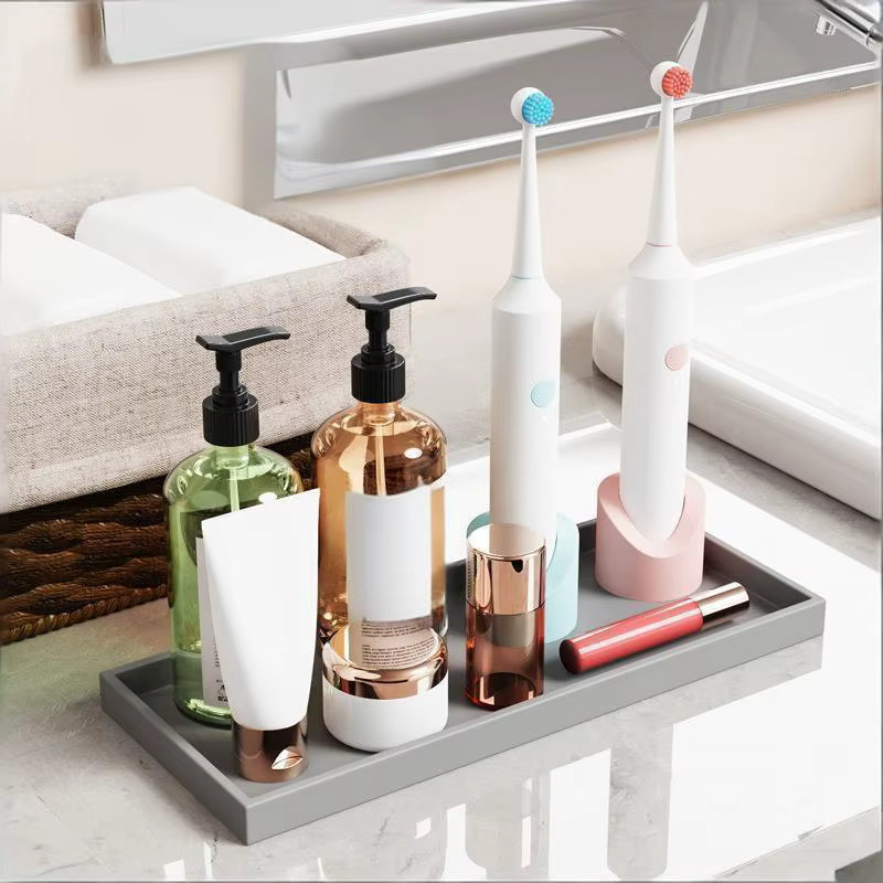 SUSU Rechteckiges Silikon-Aromatherapie-Tablett für Badezimmer und Schminktisch zur Aufbewahrung - Bild 3
