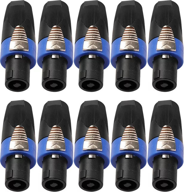 ALLOYSEED 10er Set 4-polige NL4FC Speakon Lautsprecherstecker mit Twist Lock Adapter für Audiokabel - Bild 1