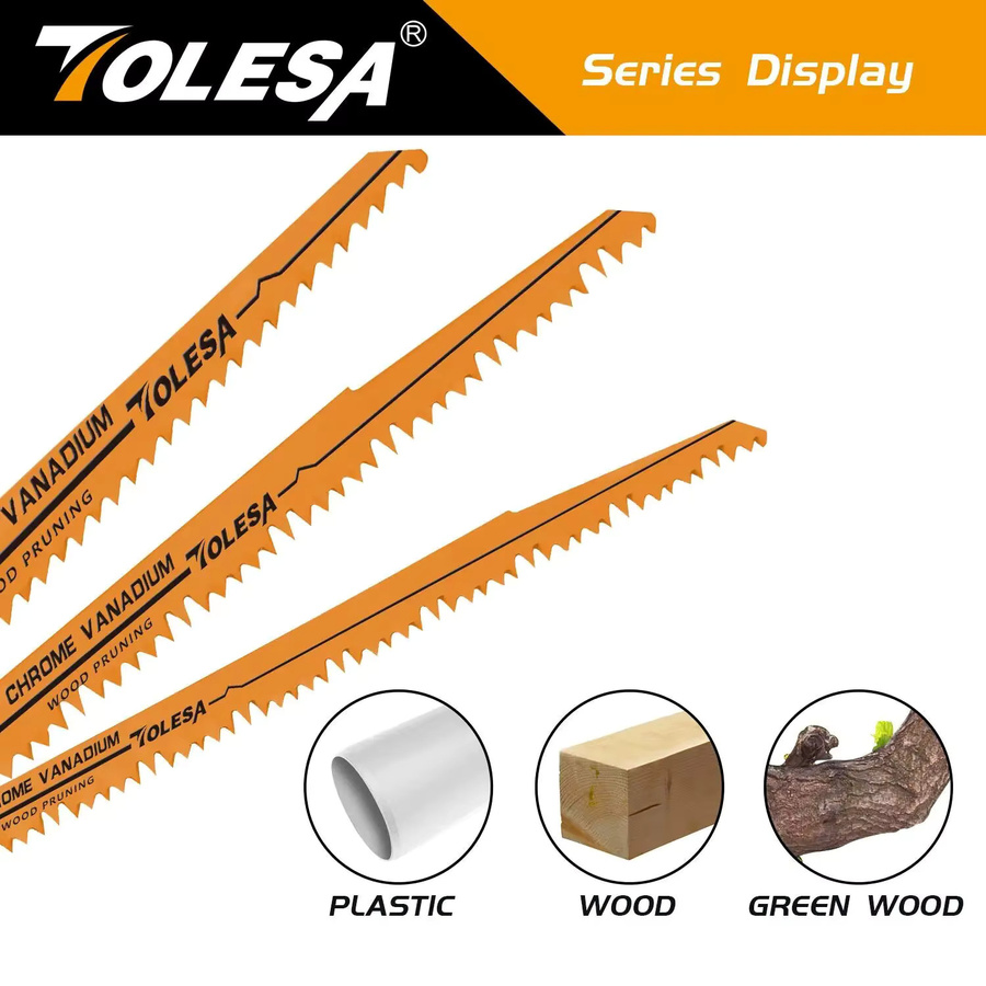 TOLESA 5er Set Säbelsägeblätter für Holz und PVC-Rohre, 6 Zoll, 6 TPI - Bild 2