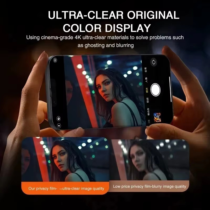 SFHOMIE 4er Pack Anti-Spy Privacy Displayschutzfolie aus gehärtetem Glas für iPhone 11 bis 17 Pro Max und Plus Modelle, transparent - Bild 4