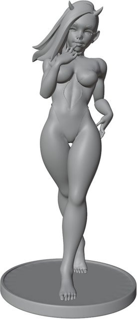 Demon-Girl-Stil, Mini 3D-gedruckte graue Modellpuppe, Resin-Modellset, grau - Bild 1