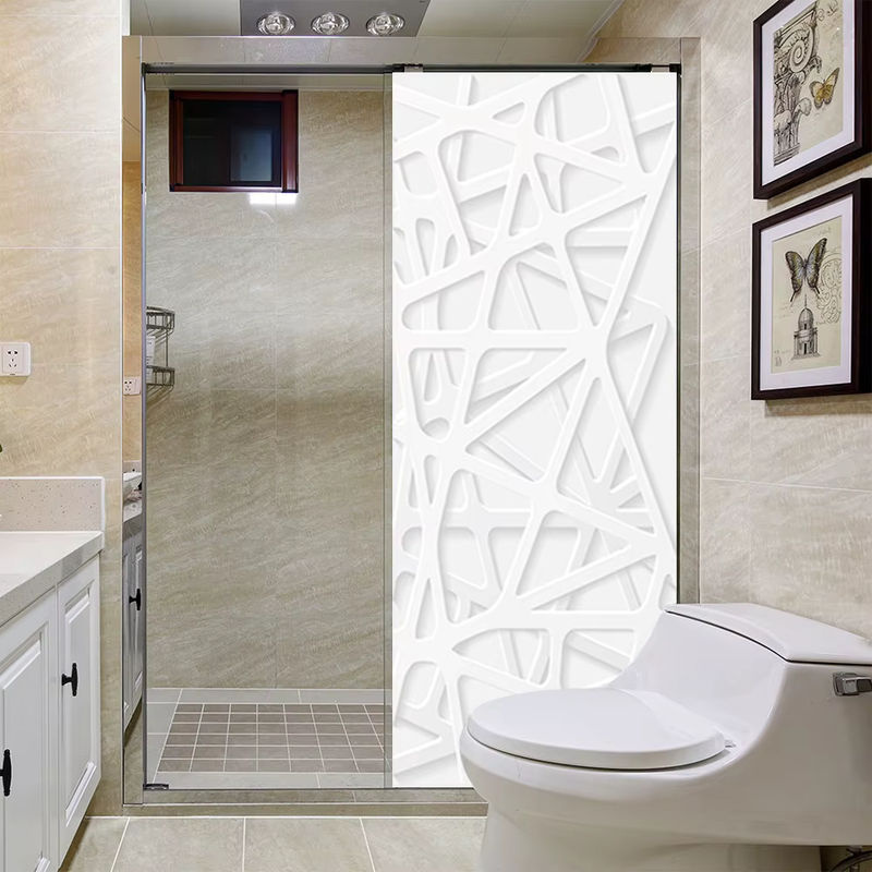 Moderner 3D Türaufkleber in Weiß mit geometrischem Polygon-Design für abstrakte Türkunst - Bild 2