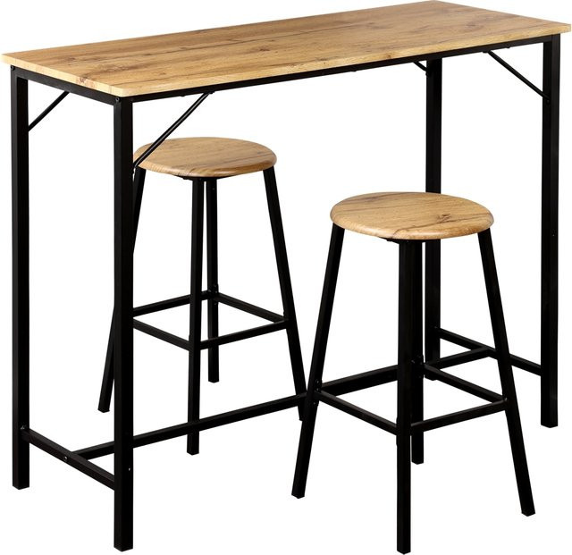 KESPER Küchenbar 3-teiliges Set aus Holz und Metall, FSC-zertifiziert, B/T/H: 110 x 40 x 88 cm - Bild 1