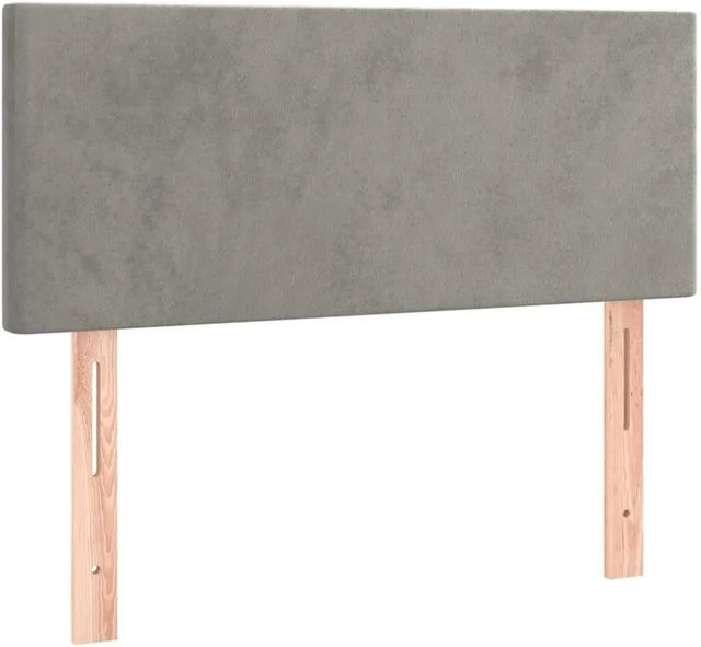 vidaXL LED Kopfteil aus Samt in Hellgrau, B/H: 80 x 78/88 cm - Bild 1