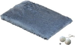 Rohrschneider Fensterliege für Katzen in Blau mit integriertem Spielball und Sisal-Elementen