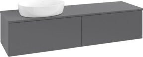 V&B Waschtischunterschrank Antao ohne Frontstruktur, Anthrazit lackiert, B: 160 cm, T: 50 cm - Bild 1