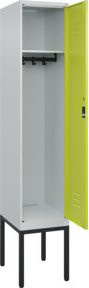 C+P Spind Classic PLUS Garderobenschrank mit 1 Abteil, Stahlkonstruktion, Zylinderschloss und 4 Garderobenhaken, H x B x T: 212 x 40 x 50 cm - Bild 1