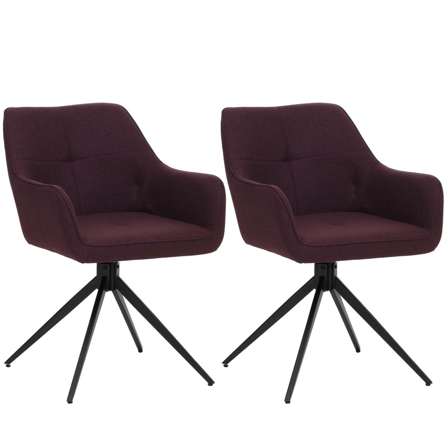 CHEFGASTRO Esszimmerstuhl 2er-Set in Bordeaux Rot mit Stoffbezug, B/T/H: 80 x 53 x 59 cm, Sitzhöhe: 41 cm - Bild 2
