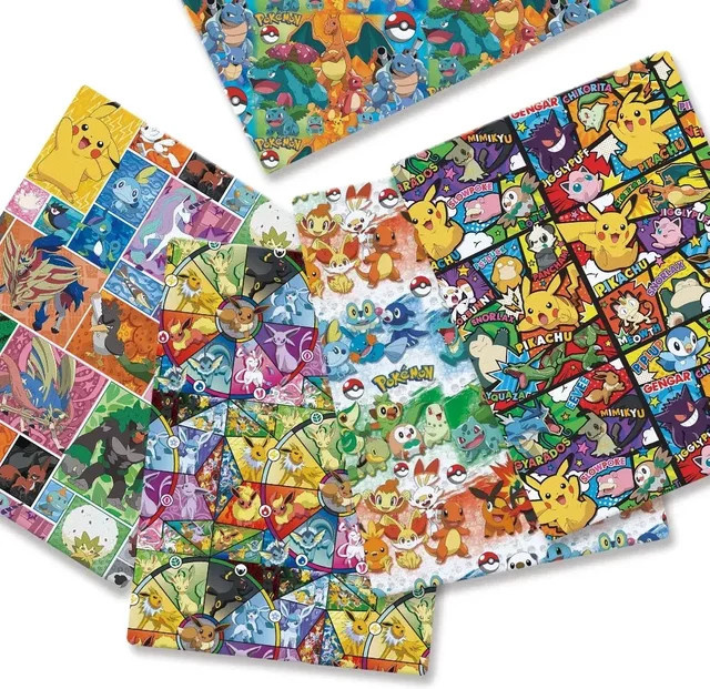 Pokemon Cartoon Patchwork-Stoff von TAKARA TOMY für Quilting und Babykleidung, Mehrfarbig, Breite: 140 cm, Länge: 50 cm - Bild 1