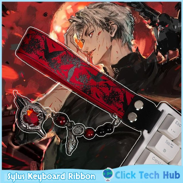 Wooting Love And Deepspace Sylus Tastatur-Band mechanische Tastatur Seitenverzierung in Weiß und Rot - Bild 1