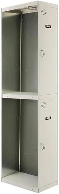 PROREGAL Spind AMEGO Anbaumodul mit 2 Abteilen, Grau, H x B x T: 180 x 40 x 50 cm - Bild 1