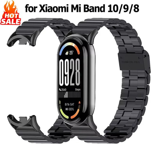 AMAZFEEL Uhrenarmband Edelstahl, Xiaomi Mi Band 10 9 8, Unisex - Bild 1