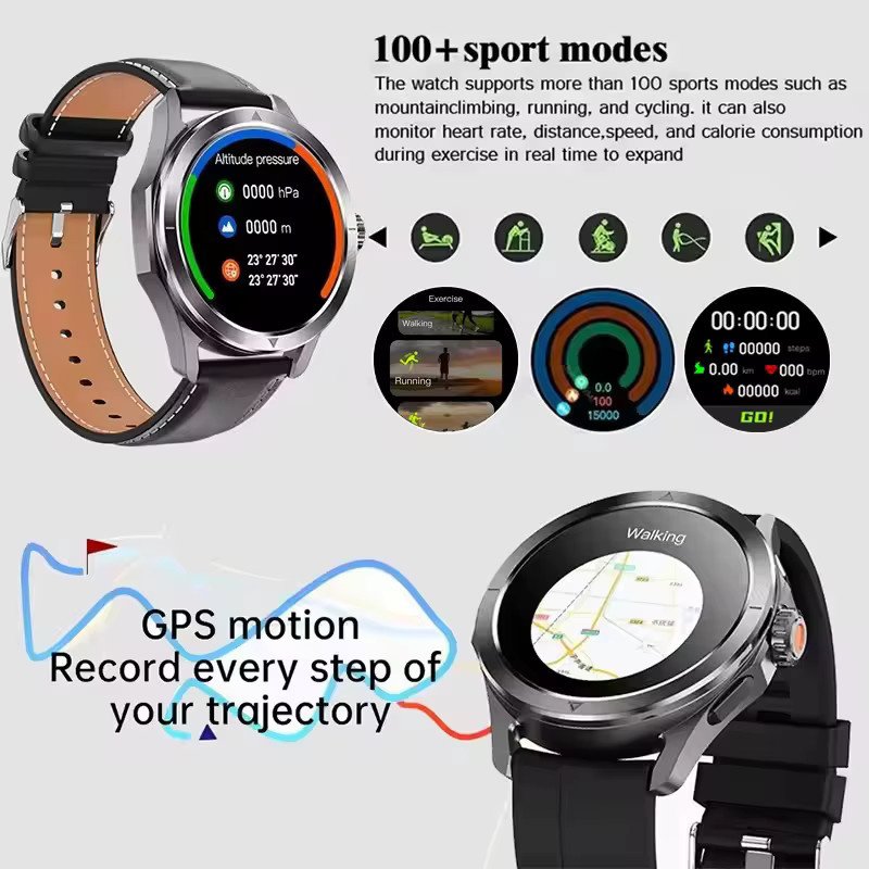 BOXUXING S4 Ultra Smartwatch für Herren in Schwarz mit GPS, NFC, Bluetooth und Herzfrequenzmessung - Bild 2