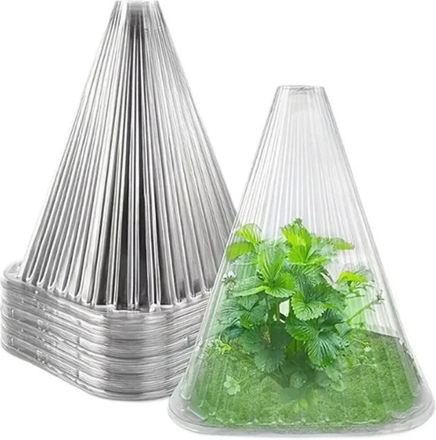 50er Set Wiederverwendbare Pflanzen-Sämlingsabdeckungen Transparent als Wind- und Frostschutz für Gemüse und Gewächshaus im Garten - Bild 1