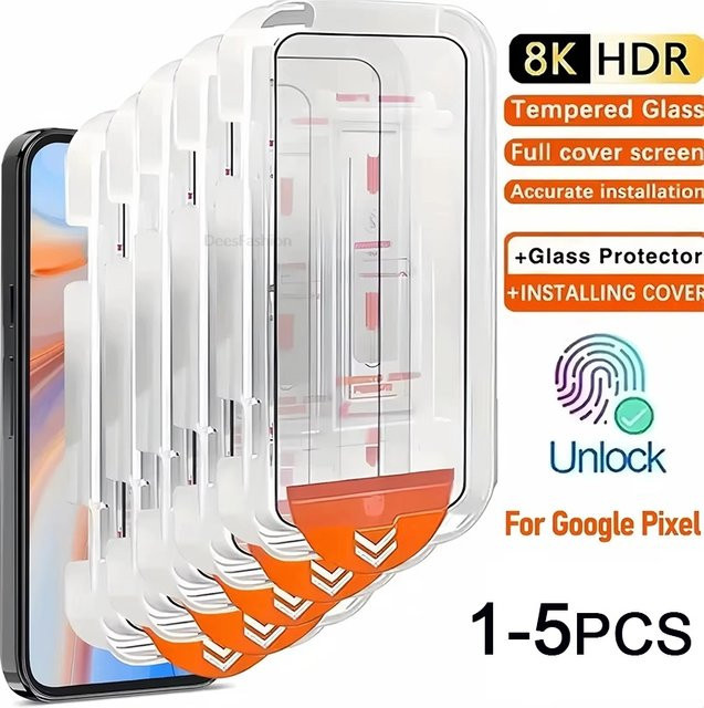AKABEILA HD Gehärtetes Glas Displayschutzfolie für Google Pixel 9 10 Pro XL 8 Pro 7 6A Transparent mit einfacher automatischer Installation - Bild 1