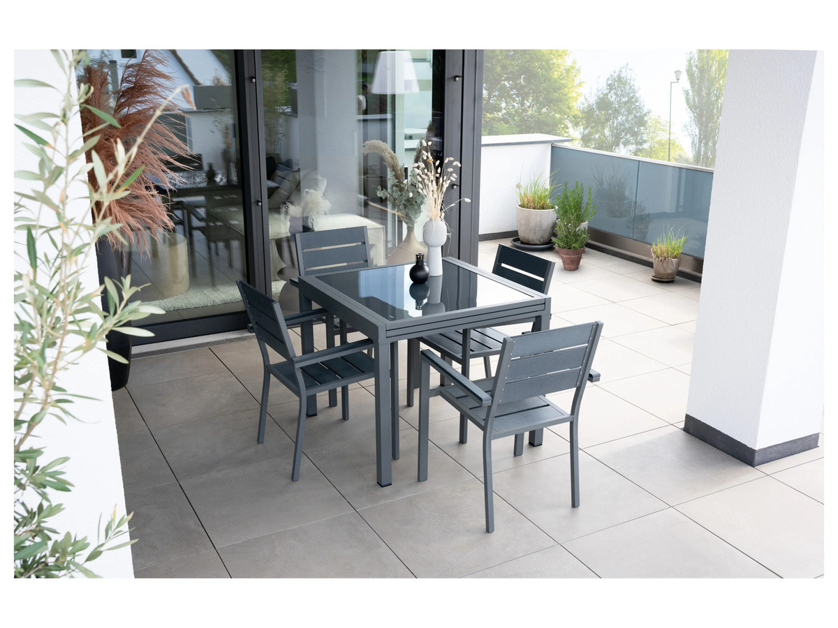 HOME DELUXE Gartentisch VERANO aus Aluminium und Sicherheitsglas in Anthrazit, erweiterbar, B/T/H: 260 x 90 x 75 cm - Bild 3