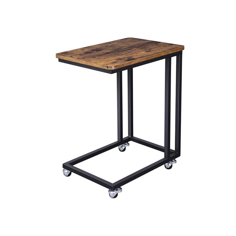 Vasagle Serviertisch mit Rollen im Vintage-Look, Braun-Schwarz, B/T/H: 35 x 50 x 60 cm - Bild 2