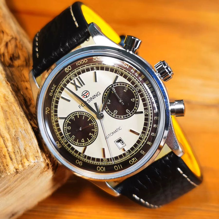 Forsining Armbanduhr Automatik, Edelstahl, Leder, Herren - Bild 3