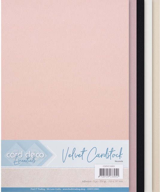 FINDit Selbstklebendes Samtpapier in Naturtönen, A4, 250 Blatt - Bild 1