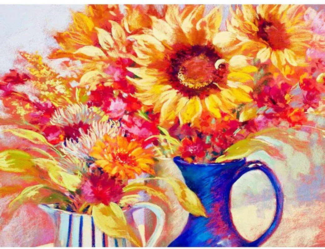 FIYO Diamond Painting Set Sonnenblume Floral, Mehrfarbig, B/H: 30 x 20 cm - Bild 1
