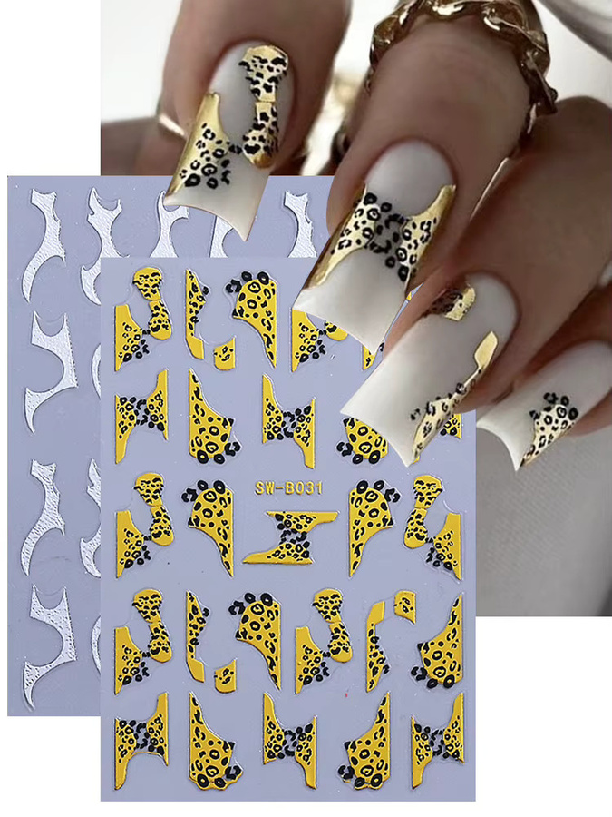 SWEET TREND Nagelaufkleber 3D Leopard Snake Print, 2 Stück, Metallic - Bild 3
