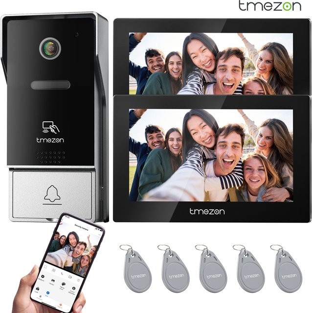 TMEZON 7 Zoll Smart Video-Türsprechsystem mit Tuya App, 1080P WLAN Video-Intercom, Touchscreen und RFID-Karte zur Fernentriegelung - Bild 1