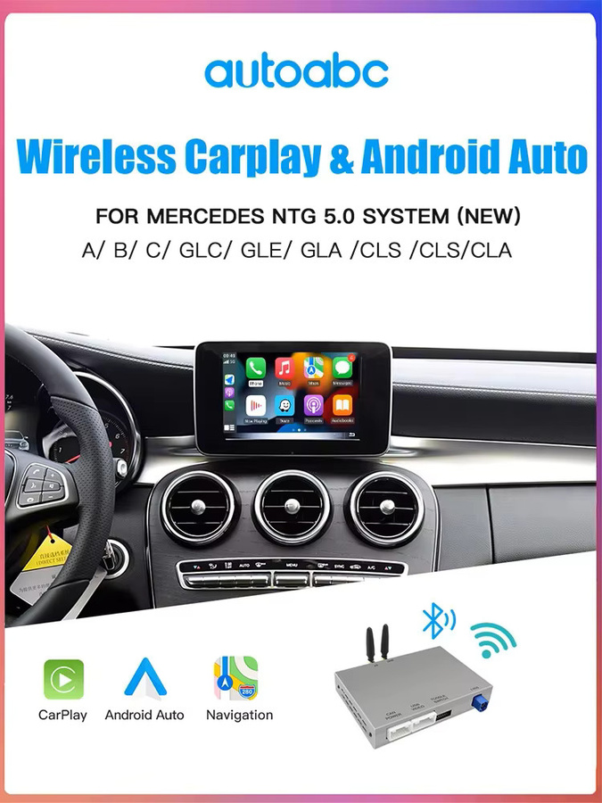 AUTOABC CarPlay Android Auto Autoradio mit Mirror Link für Mercedes-Benz NTG5.0 Klasse A, B, C, E, GLA, GLC in Schwarz - Bild 7