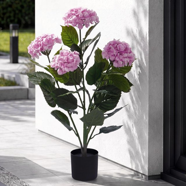 Künstliche Hortensie MCW-Q86 in Rosa, Dekopflanze aus Polyethylen, H x B x T: 64 x 40 x 40 cm - Bild 1