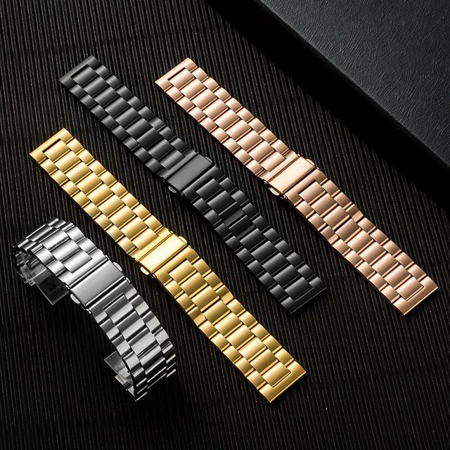 Uhrenarmband Edelstahl, Roségold, Unisex, 22 mm, 20 mm - Bild 1