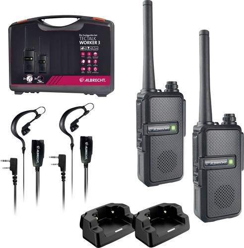 Albrecht Tectalk Worker 3 PMR-Handfunkgerät 2er-Set in Schwarz mit 16 Kanälen und USB-C Anschluss - Bild 1