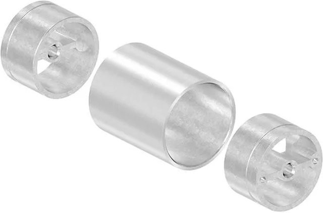 FeNau Holzhandlaufverbinder aus Edelstahl V2A in Silber, geschliffen, Durchmesser: 42,4 mm, inklusive 2 Adapter - Bild 1