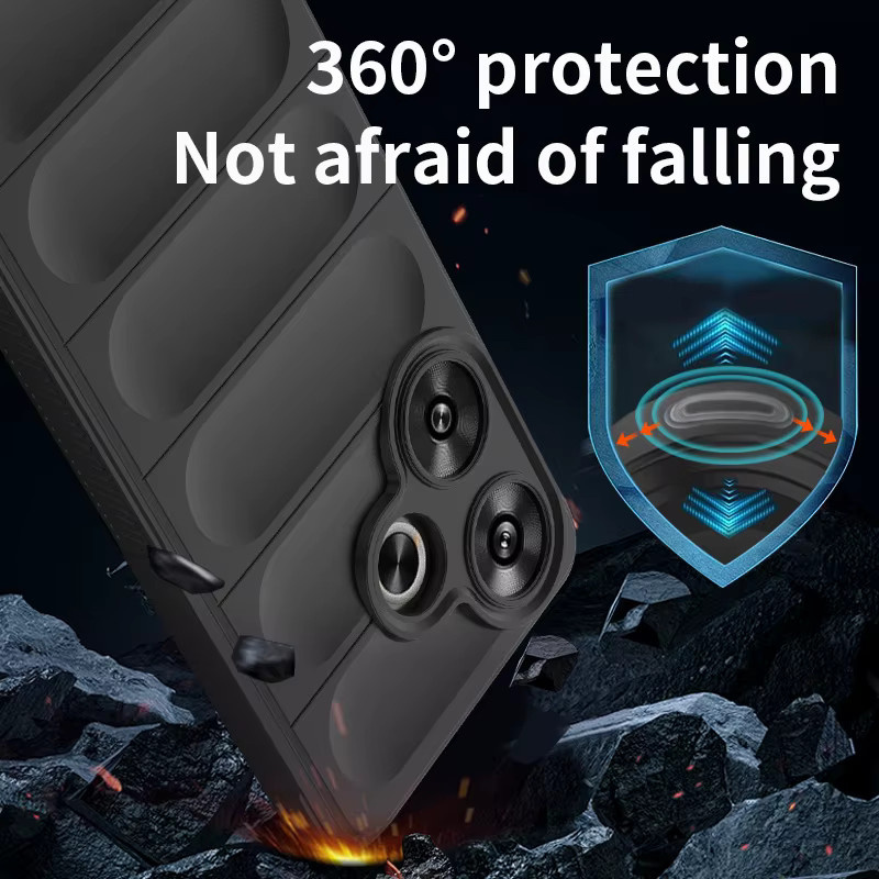 Sturzsichere Silikonhülle für Xiaomi Poco C65 F6 X6 M6 Pro F5 X5 M5 M5S Little X3 NFC F3 Poko F4 X4 GT M4 Pro 4G 5G in Schwarz - Bild 3