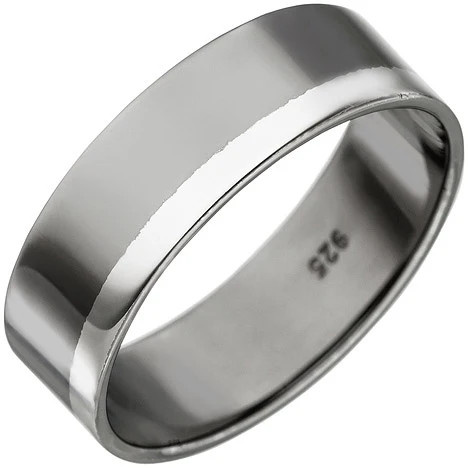 Colfem Ring 925 Silber, anthrazit rhodiniert, Schwarz, 62, Unisex - Bild 1