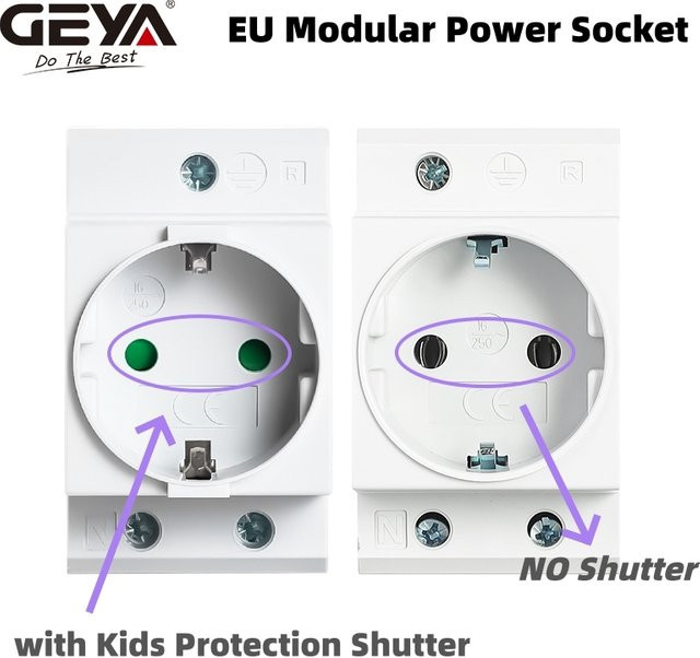GEYA DIN-Schienen Wechselstrom-Modulsteckdose 16A 250V Adapter in Weiß - Bild 1