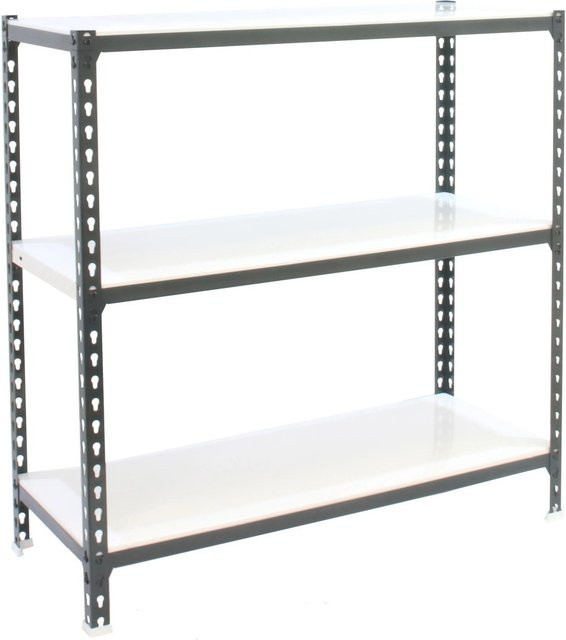 PROREGAL Schwerlastregal Metal Shark in Anthrazit und Weiß, H x B x T: 100 x 80 x 40 cm, mit verstellbaren Fachböden aus Metall - Bild 1