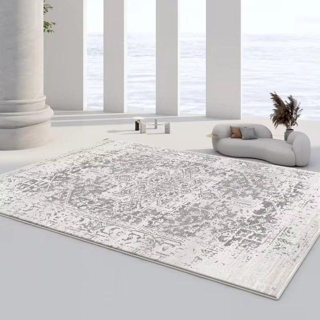 Karpetti Vintage Perserteppich in Grau, Waschbarer Orientteppich aus Polyester für Wohnzimmer und Schlafzimmer, Breite: 40 cm, Länge: 60 cm - Bild 1