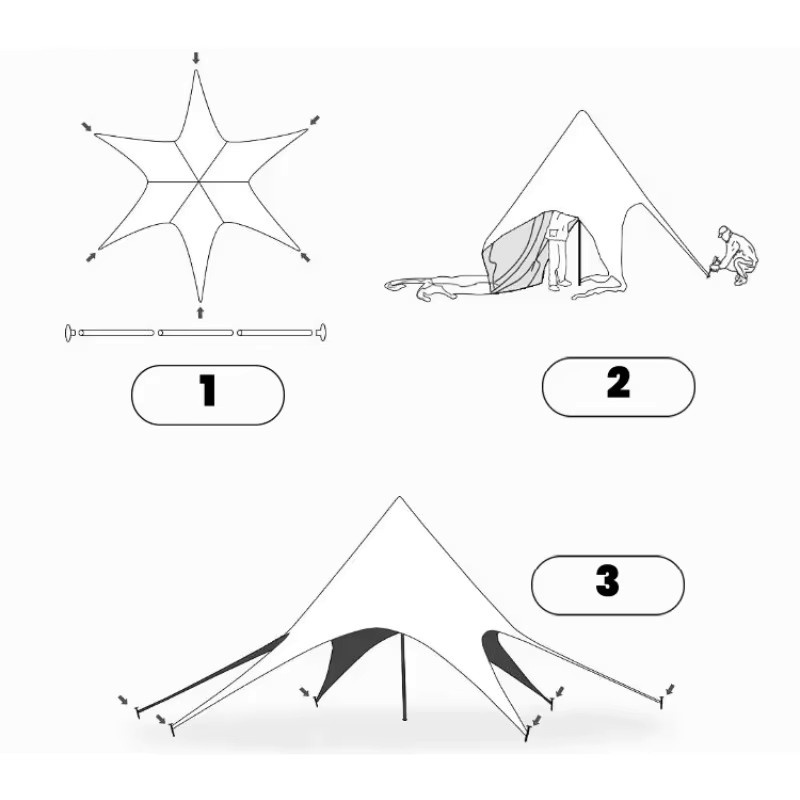 XMSJ Überdachungszelt mit gebogenem Design in Beige für Outdoor, Camping, Party oder Hochzeit - Bild 6