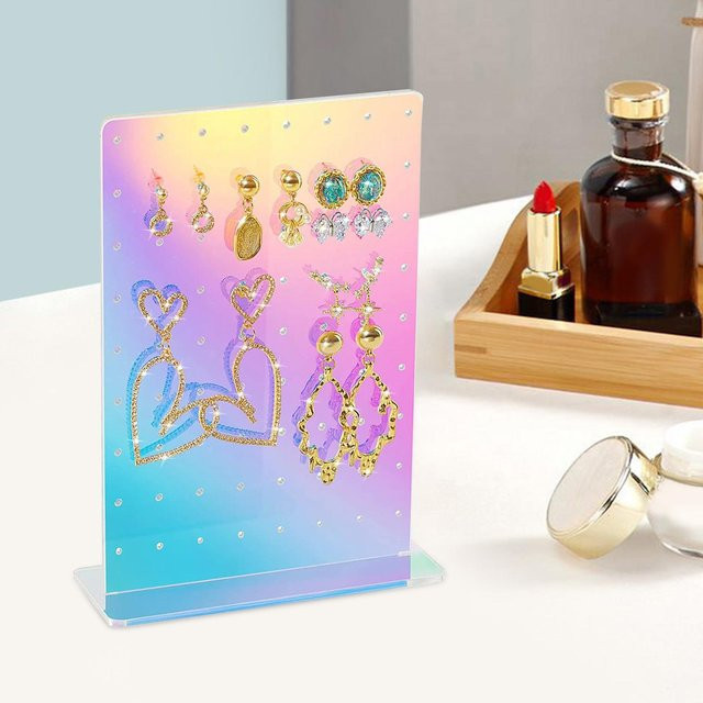 Ohrringhalter von Phenovo in Regenbogenfarben als Aufbewahrungsständer und Display für Ohrstecker und Schmuck - Bild 1