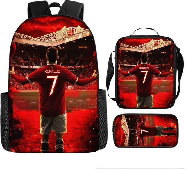Dreiteiliges Schulrucksack-Set von Treasure Shoe House in Rot für Schulkinder mit passender Federtasche - Bild 1