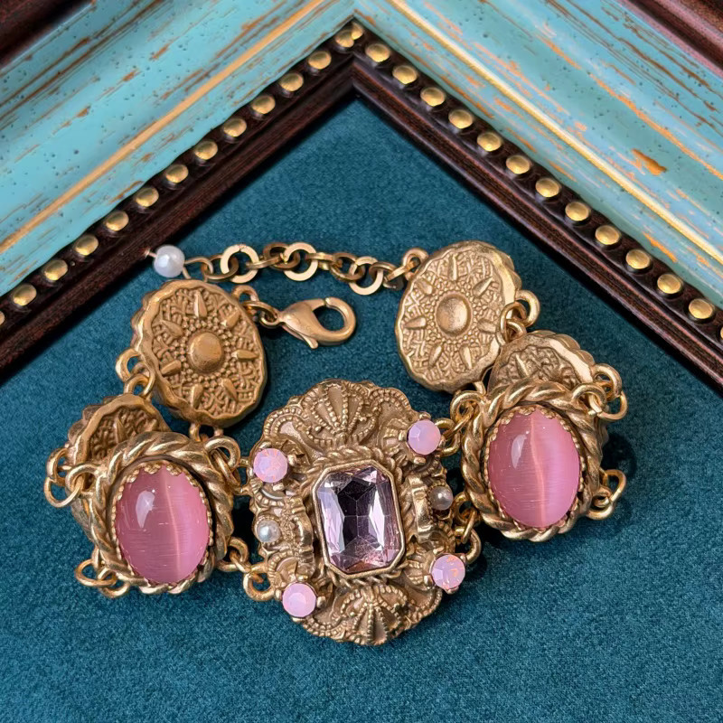 GLSLCR Schmuckset, Messing, Goldfarben, Kristall, Perle, Damen - Bild 3