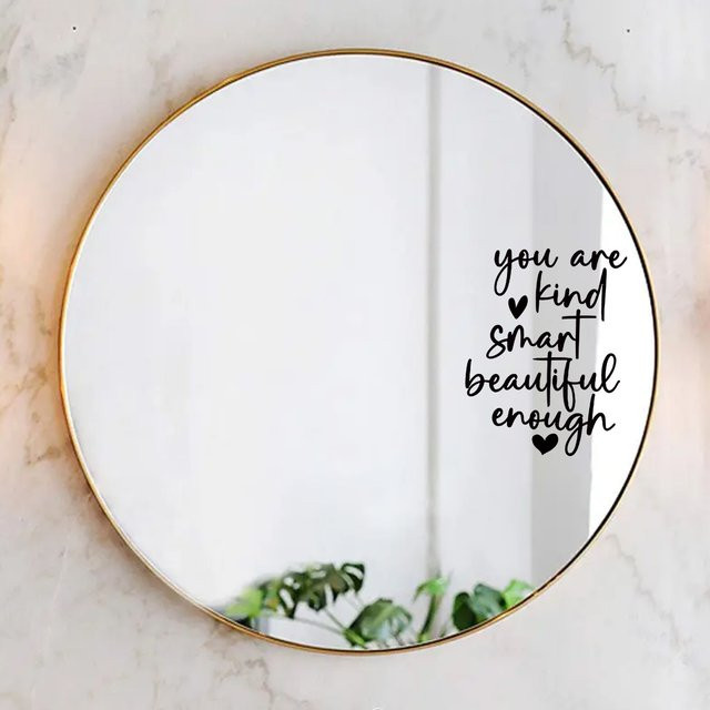 BRUP Wandaufkleber Affirmationskarten You Are Kind Smart Beautiful Enough zur Dekoration von Schlafzimmer, Garderobe und Spiegel - Bild 1