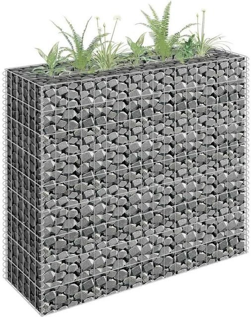 DELUKE Gabionen Hochbeet ROON aus verzinktem Stahl in Silber, B/T/H: 90 x 30 x 90 cm - Bild 1