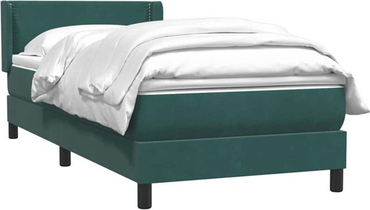 Vidaxl Boxspringbett mit Matratze in Grün aus Samt, Modernes Design, B/T/H: 80 x 220 x 83 cm - Bild 1