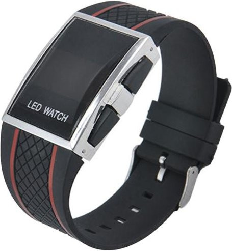 WANT BAOFU Armbanduhr, Digitaluhr, Kunststoff, Eckig, Unisex, Schwarz - Bild 1