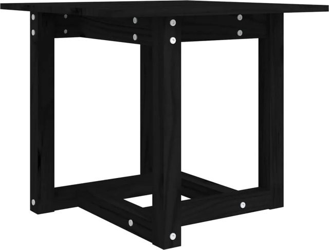 vidaXL Couchtisch aus massivem Kiefernholz in Schwarz, rustikaler quadratischer Design-Tisch, B/T/H: 50 x 50 x 45 cm - Bild 1